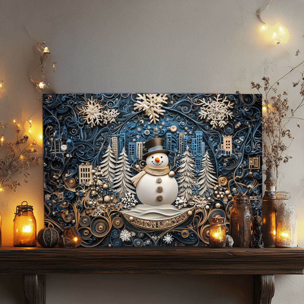 Panneau en métal brillant 2D Frosty Night Cheer