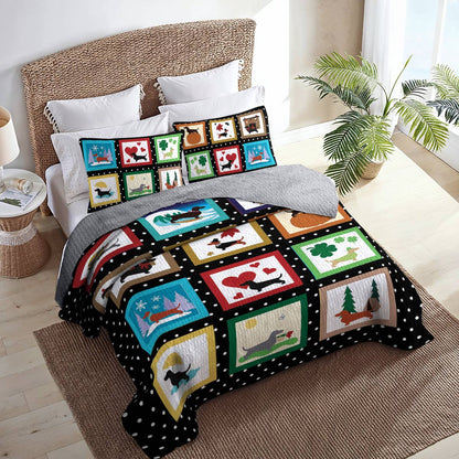 Shineful All Season Quilt 3-Piece Set Dachshund Days