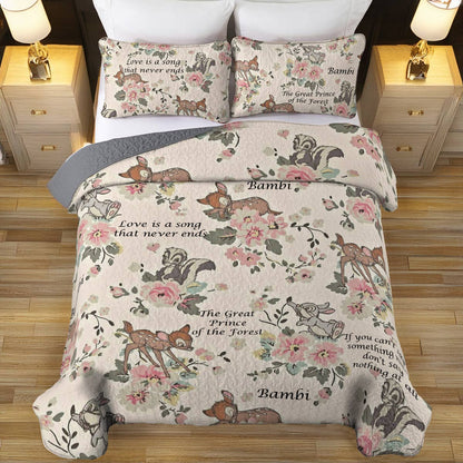 Shineful All Season Quilt 3-Piece Set Love Bambi