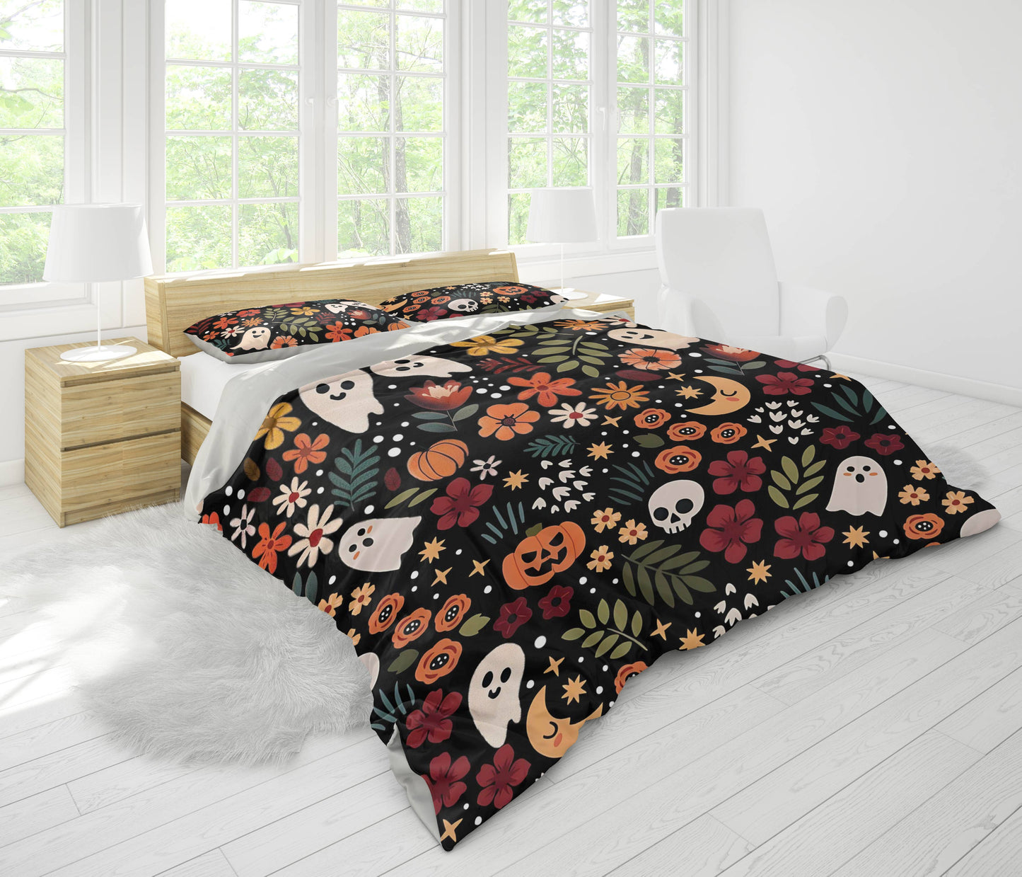 Shineful 3 Pieces Duvet Cover Set Spooky Chic