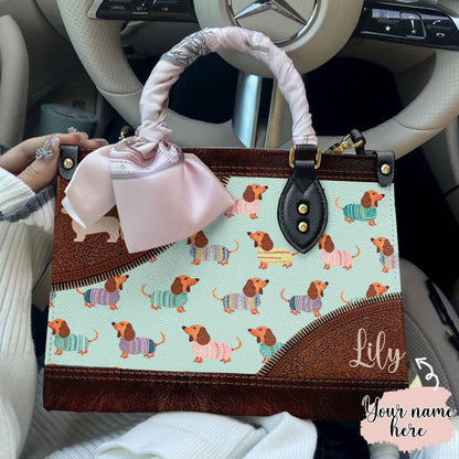 Shineful Leather Bag Dog Personalized Leather Bag Shineful Dachshund Mom