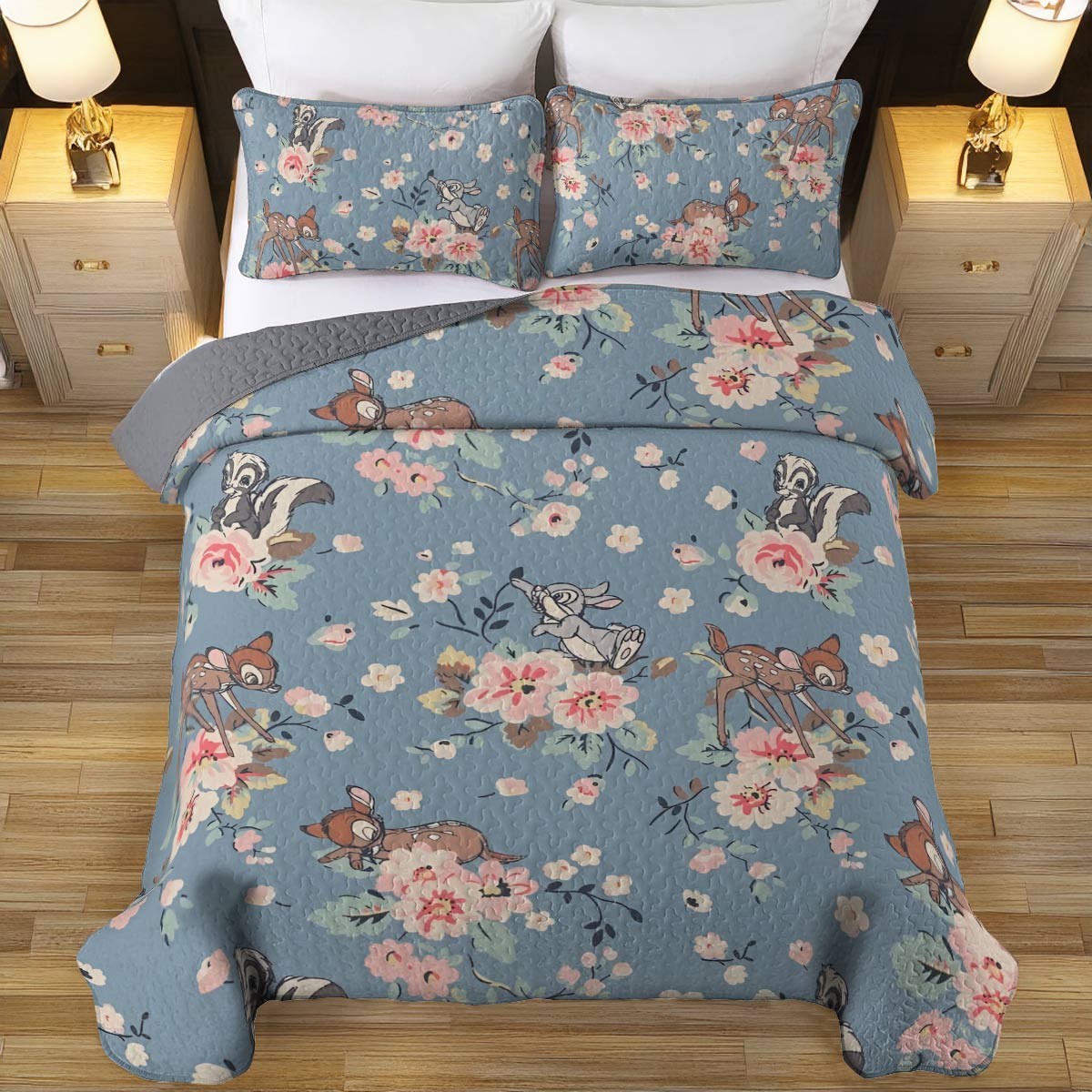 Shineful All Season Quilt 3-Piece Set Bambi Blue