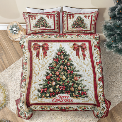 Shineful All Season Quilt 3-Piece Set Grand Christmas Tree