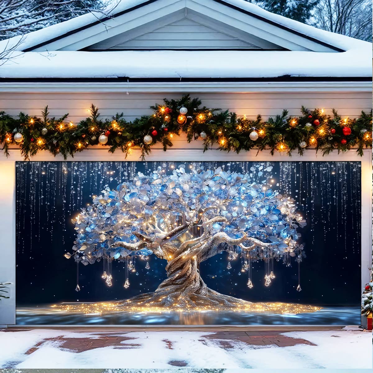 Shineful Garage Door Banner Decoration Luminous Tree of Life