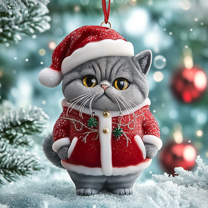 Shineful 2D Acrylic Ornament Festive Cute Cat