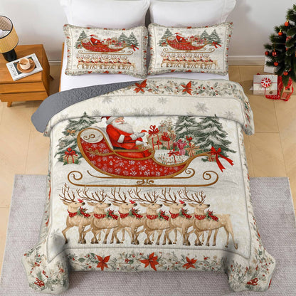 Shineful All Season Quilt 3-Piece Set Gentle Christmas Holiday