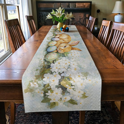 Shineful 2D Flat Print Quilted Table Runner Easter Blossoms Glory