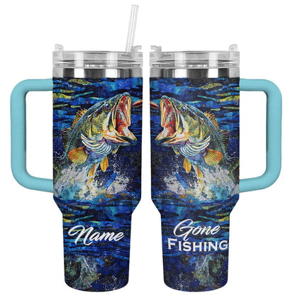 Shiny Tumbler Personalisiert Gone Fishing Forellenbarsch