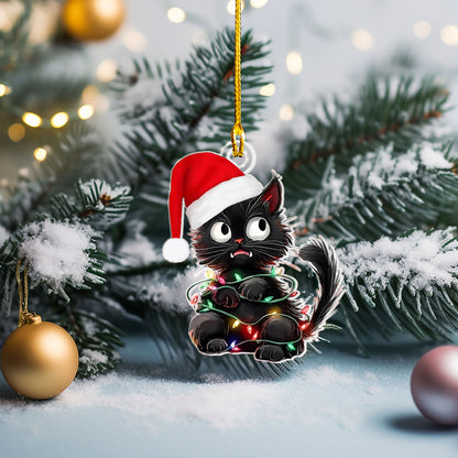 Shineful 2D Acrylic Ornament - Christmas Mischief Cat