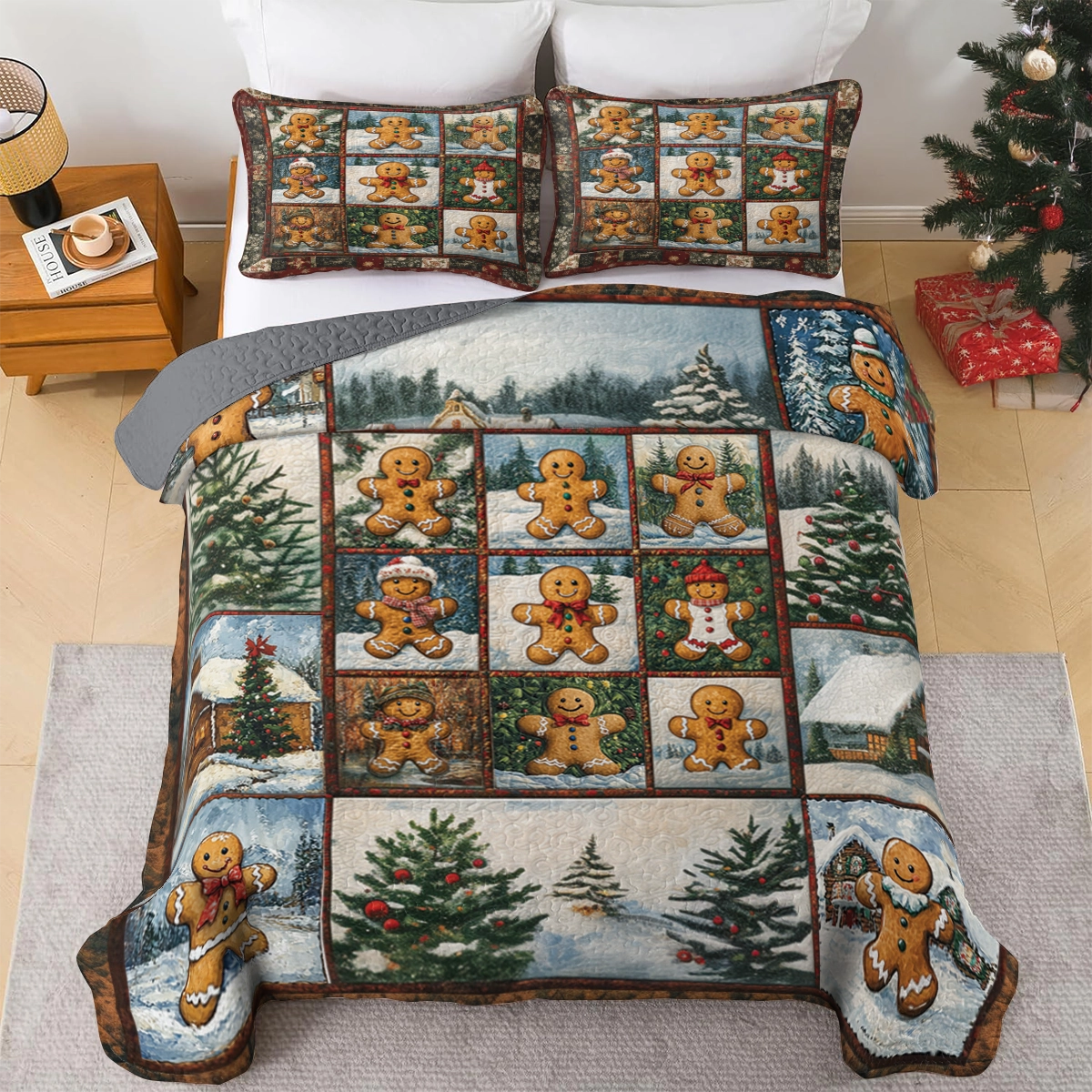 Shineful All Season Quilt 3-Piece Set - Gingerbread Dreams