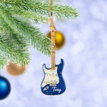 Glänzendes 2D-Ornament aus Acryl – personalisierte Kollektion für Linkshänder-E-Gitarren 