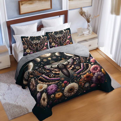 Shineful All Season Quilt 3-Piece Set Celestial Moth