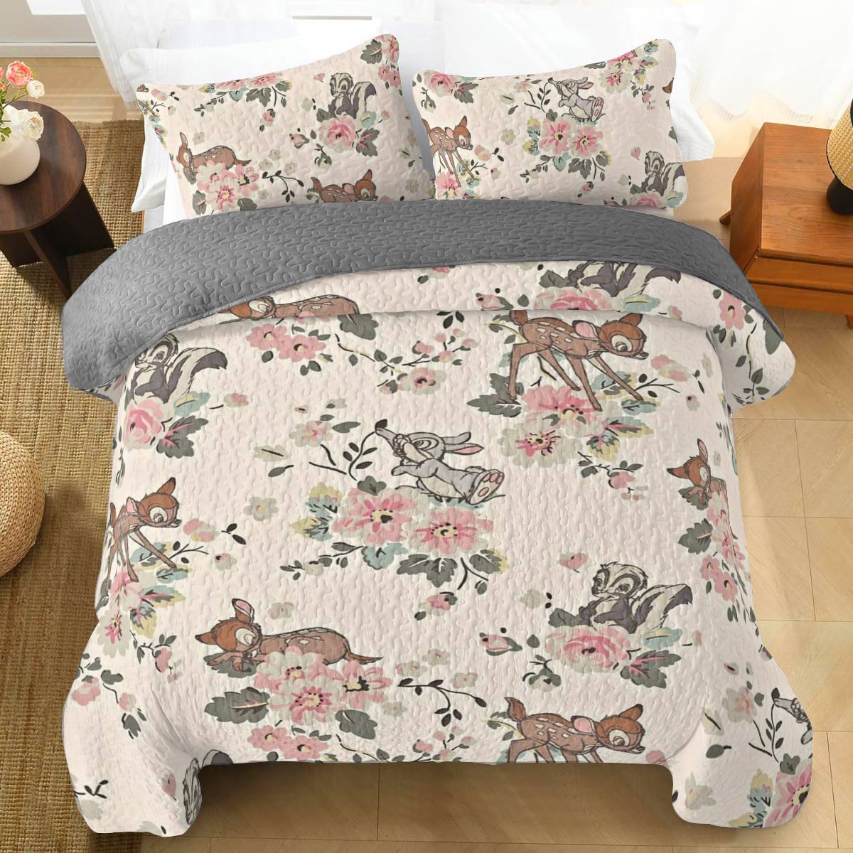 Shineful All Season Quilt 3-Piece Set Floral Bambi