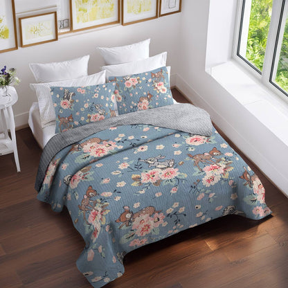 Shineful All Season Quilt 3-Piece Set Bambi Blue