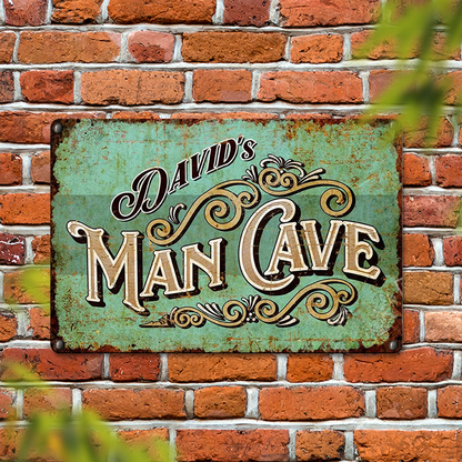 Shineful 2D Metal Sign Personalized Rustic Cave