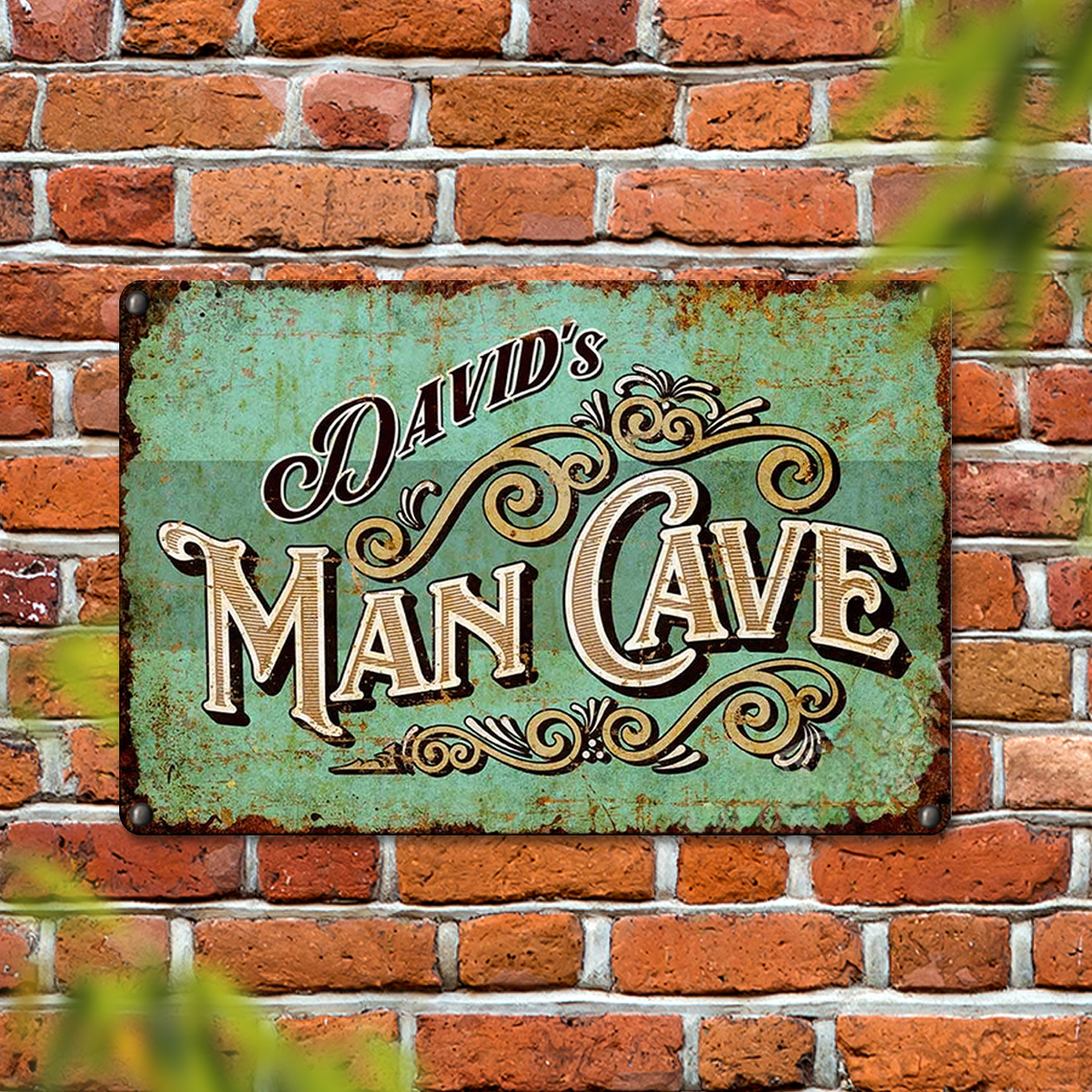 Shineful 2D Metal Sign Personalized Rustic Cave