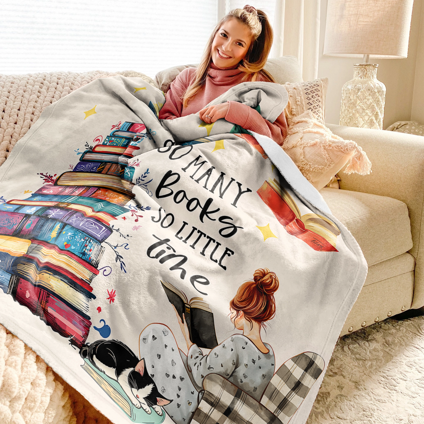 Shineful Fleece Blanket Cozy Reads