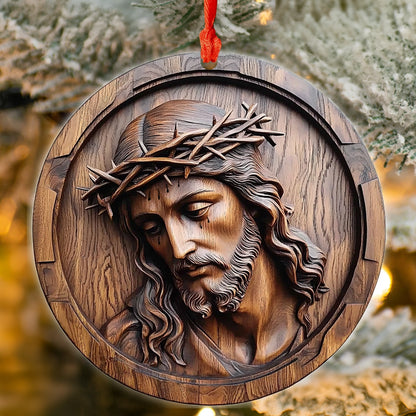 Glänzendes 2D Acryl Ornament Erlöser Relief Christus heilig