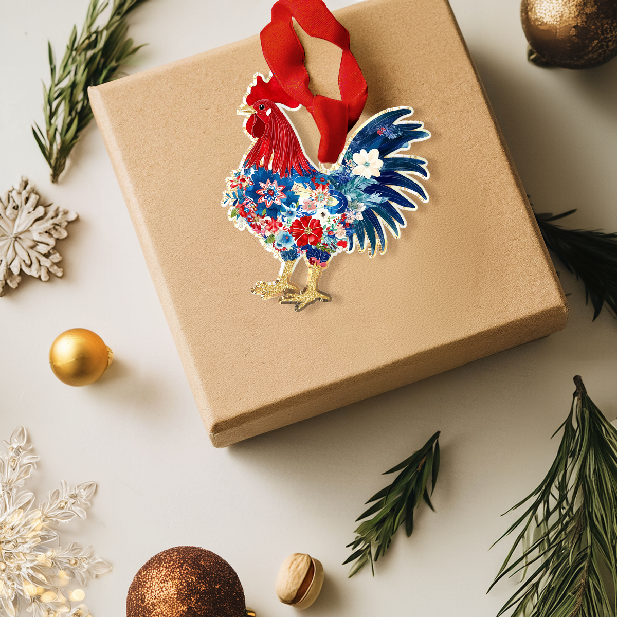 Shineful Personalized 2D Acrylic Ornament America Rooster