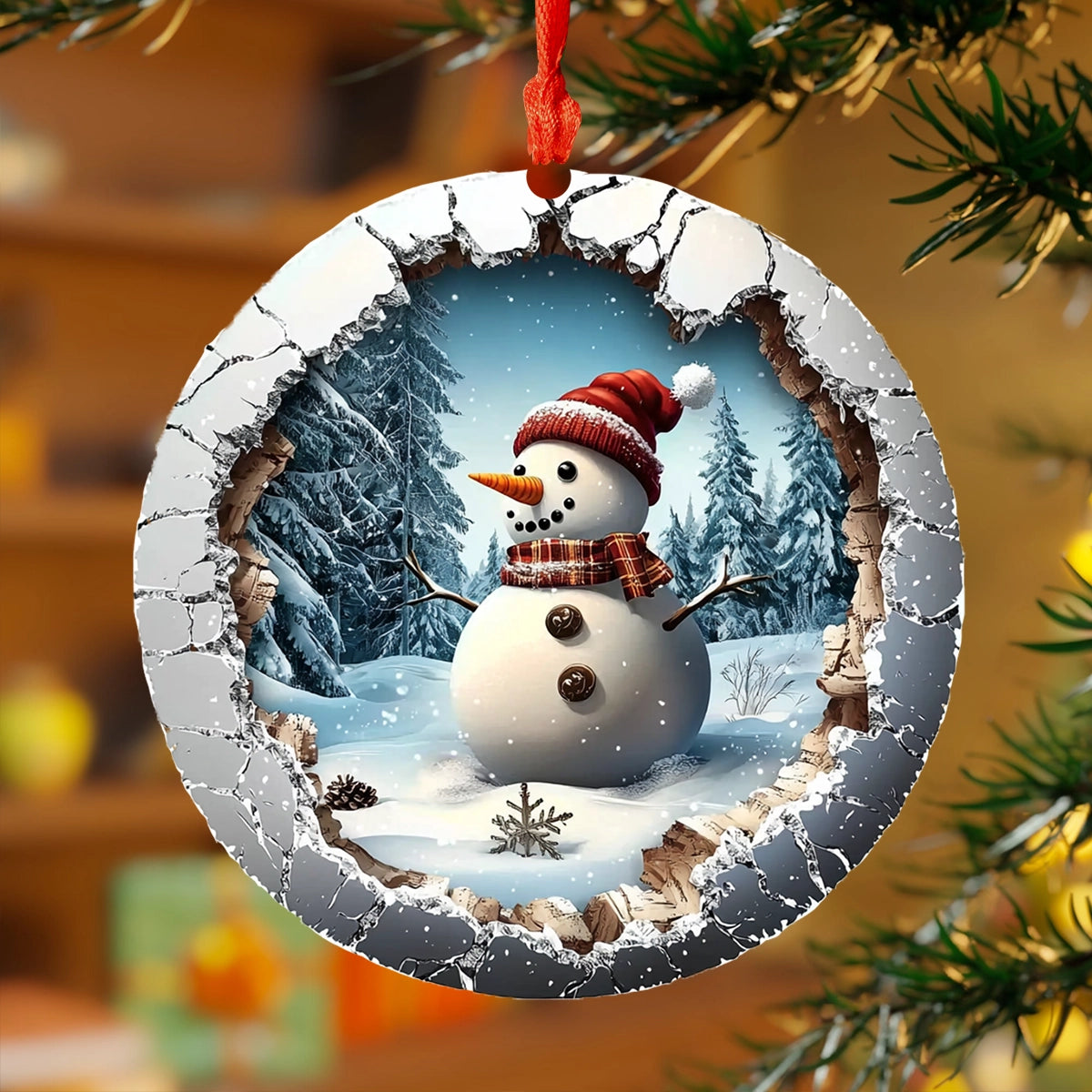 Shineful Acrylic Ornament Custom Photo Christmas Snowy Winter Joy