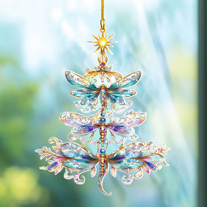 Shineful 2D Acrylic Ornament Shimmering Dragonfly Christmas