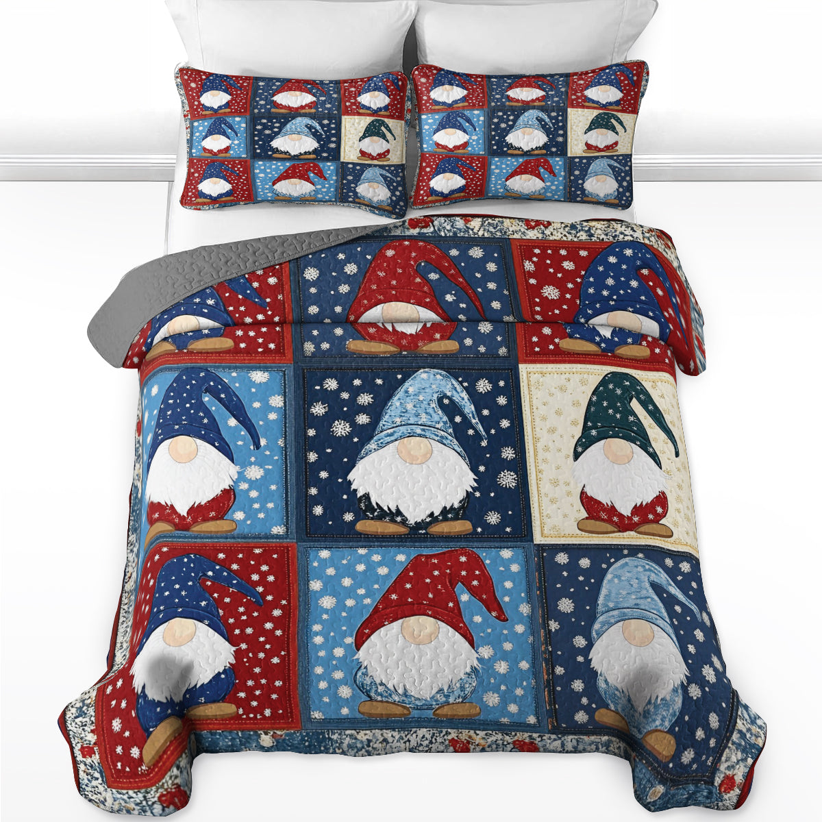 Shineful All Season Quilt 3-Piece Set Whimsical Gnomes