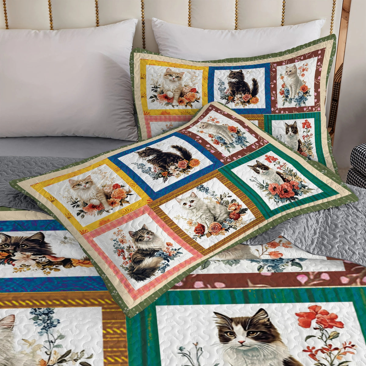 Shineful All Season Quilt 3-Piece Set - Purr-fectly Cozy Cat