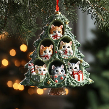 Shineful 2D Acrylic Ornament Purrfect Christmas Kitty Tree