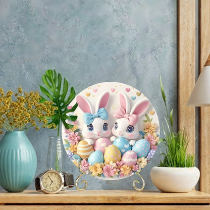 Shineful 2D Wooden Plaque, Hanging Decor, Door Sign - Easter Bunny Love