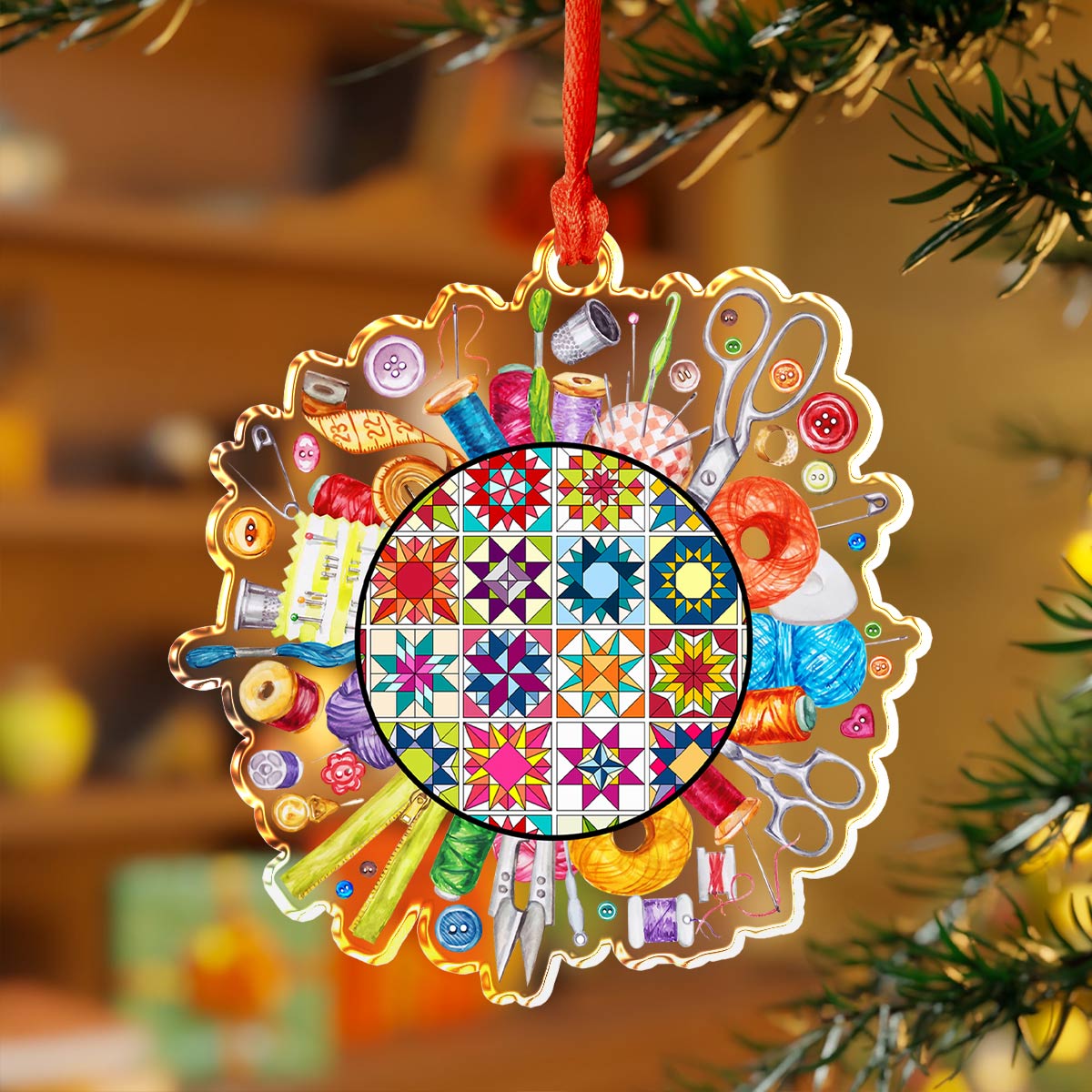 Shineful Acrylic Ornament Quilting Circle