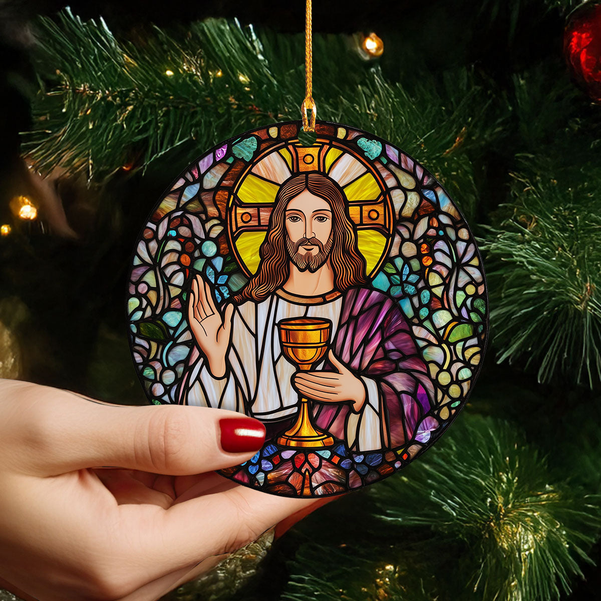 Shineful 2D Acrylic Ornament - Stained Glass Savior