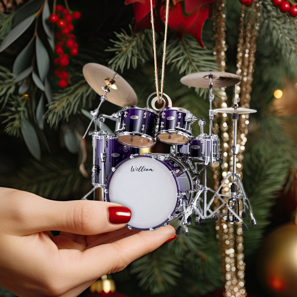 Shineful Personalized 2D Acrylic Ornament - Drum Set Christmas