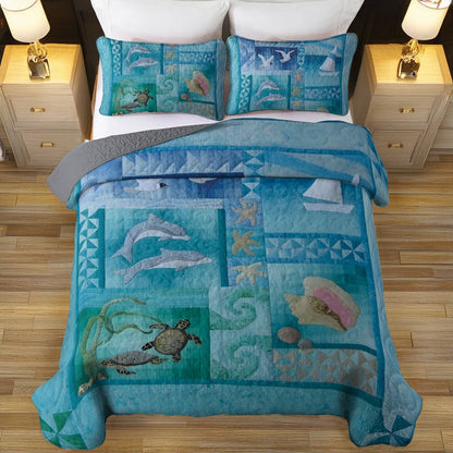 Shineful All Season Quilt 3-Piece Set Coastal Calm