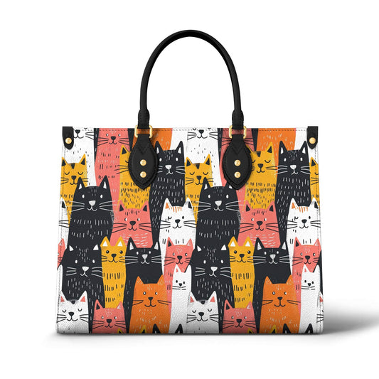 Sac en cuir brillant avec chats amusants