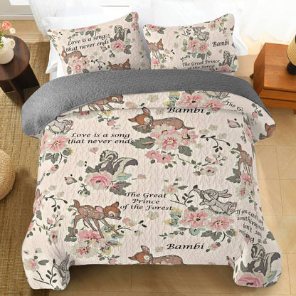 Shineful All Season Quilt 3-Piece Set Love Bambi