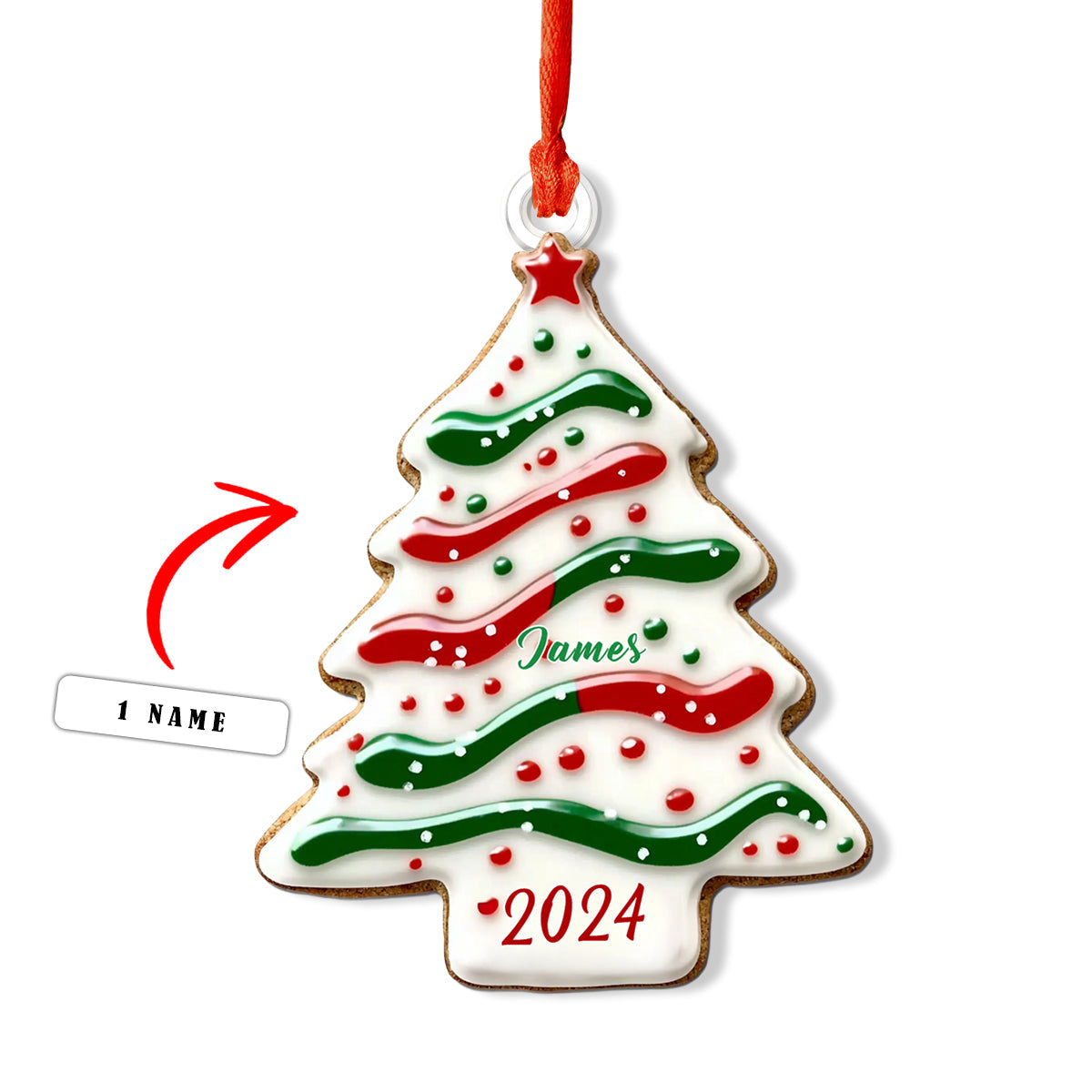 Shineful Personalized 2D Acrylic Ornament - 2024 Family Tree