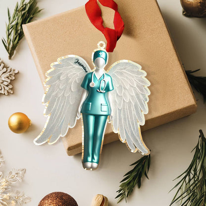 Shineful 2D Acrylic Ornament Personalized Nurses Are Angels With Invisible Wings