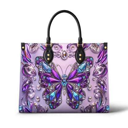 Shineful Leather Bag Gemstone Butterfly Elegance