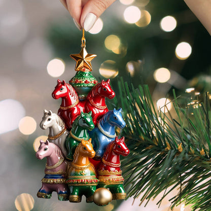 Shineful 2D Acrylic Ornament Horses of Christmas Cheer