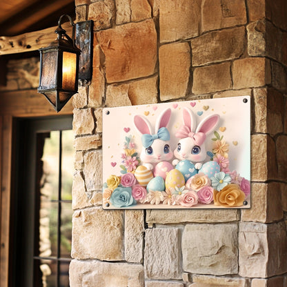 Shineful 2D Metal Sign Easter Bunny Love