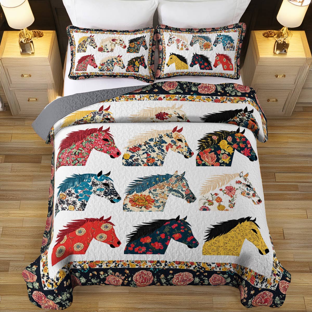 Shineful All Season Quilt 3-Piece Set Boho Stallion