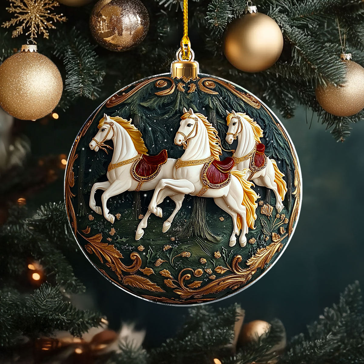 Shineful 2D Acrylic Ornament - Majestic Winter Steeds