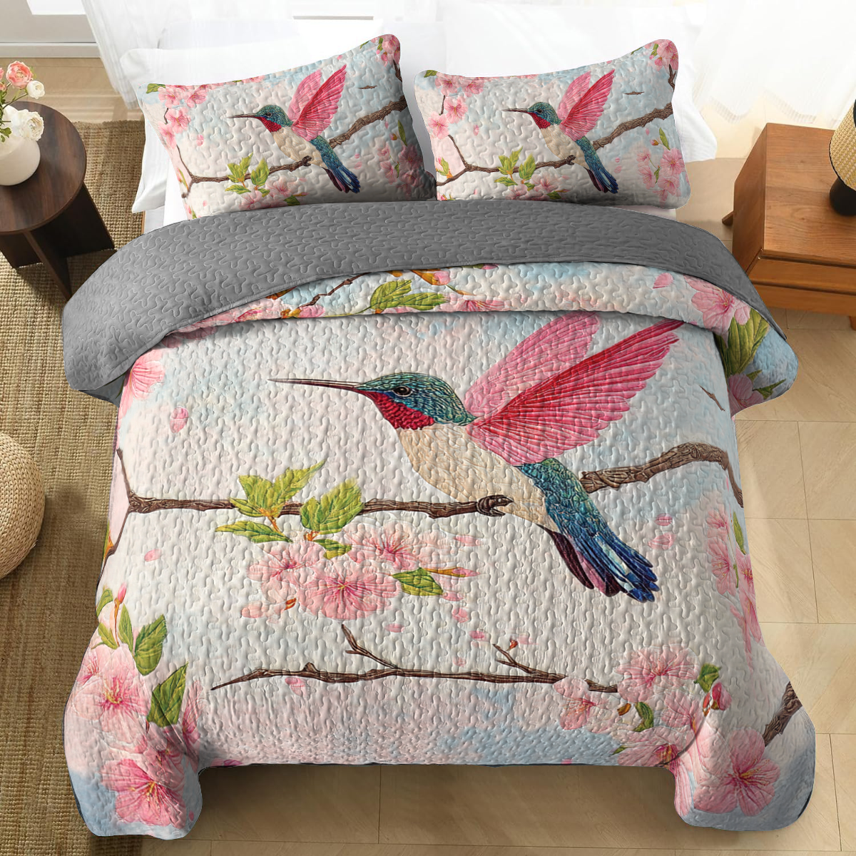 Shineful All Season Quilt 3-teiliges Set - Hummingbird Bliss