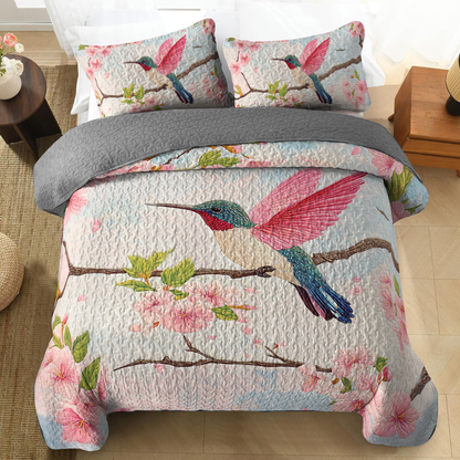 Shineful All Season Quilt 3-Piece Set - Hummingbird Bliss