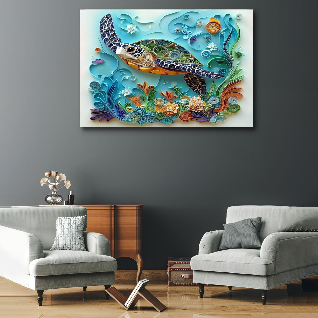 Shineful 2D Metal Sign Sea Turtle Journey