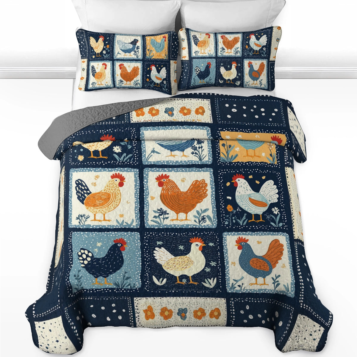 Shineful All Season Quilt 3-Piece Set Farmyard Friends