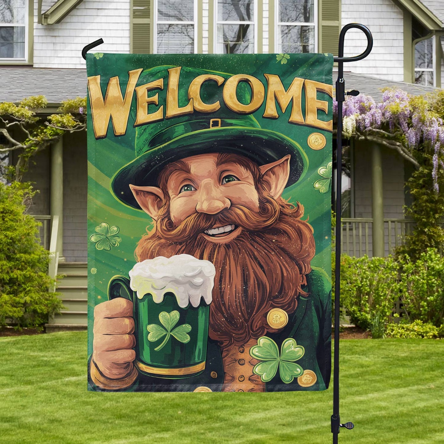 Shineful Garden Flag 12" x 18" - Cheers to Luck St. Patrick’s Day Welcome Flag