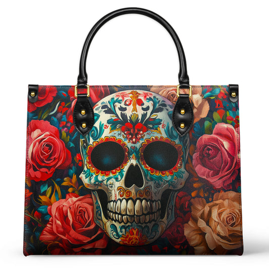 Shineful Leather Bag Sugar Skull Floral