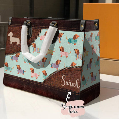 Shineful Leather Bag Dog Personalized Leather Bag Shineful Dachshund Mom