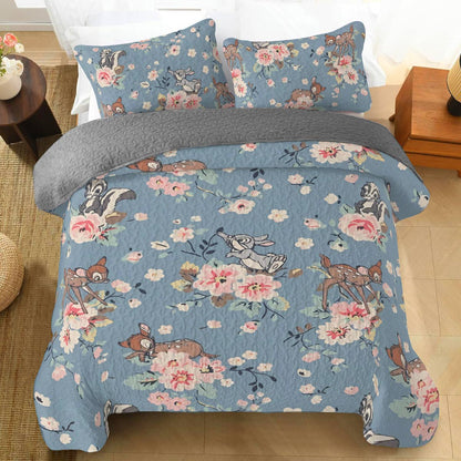 Shineful All Season Quilt 3-Piece Set Bambi Blue